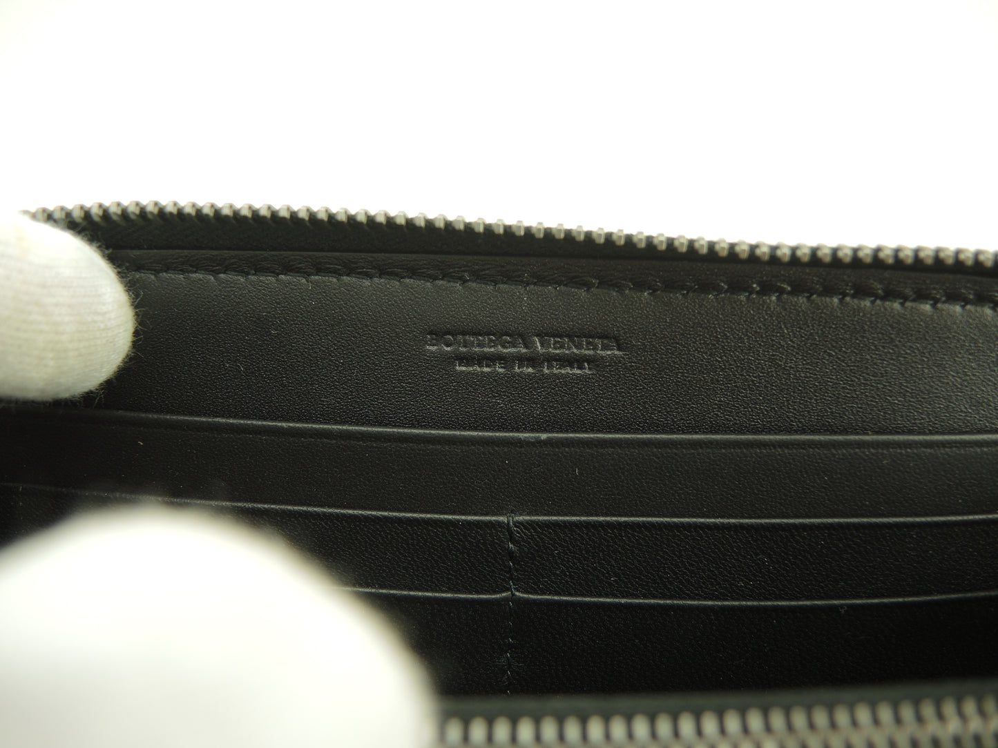 Bottega Veneta Long Wallet Intrecciato Leather Black Zip Long Wallet New @P00271629K