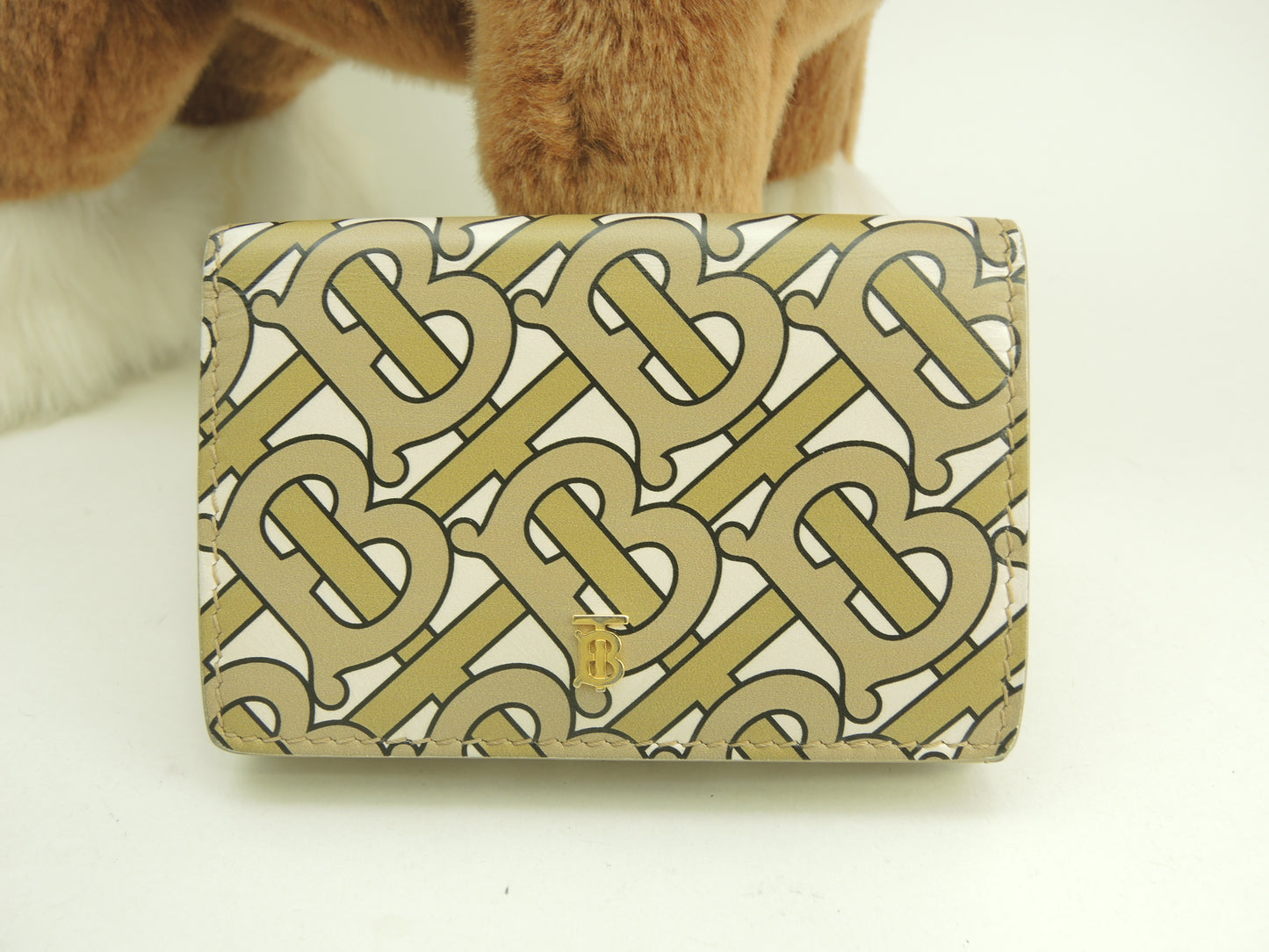 バーバリー ミニウォレット TB柄 レザー/ベージュ 3折財布 スモールウォレット@ITALBSRL239CAL