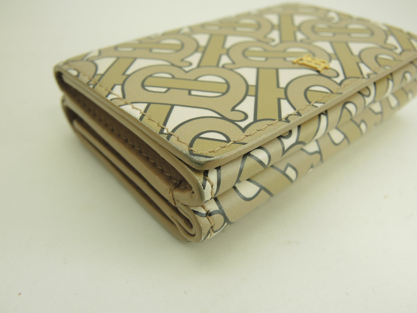 バーバリー ミニウォレット TB柄 レザー/ベージュ 3折財布 スモールウォレット@ITALBSRL239CAL