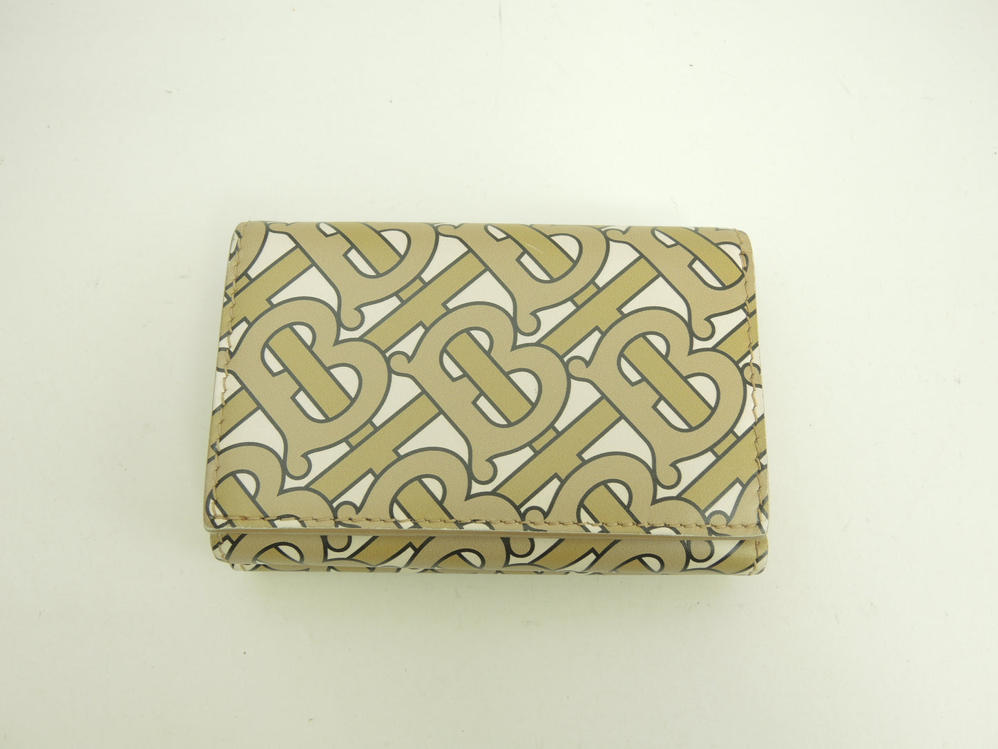 バーバリー ミニウォレット TB柄 レザー/ベージュ 3折財布 スモールウォレット@ITALBSRL239CAL