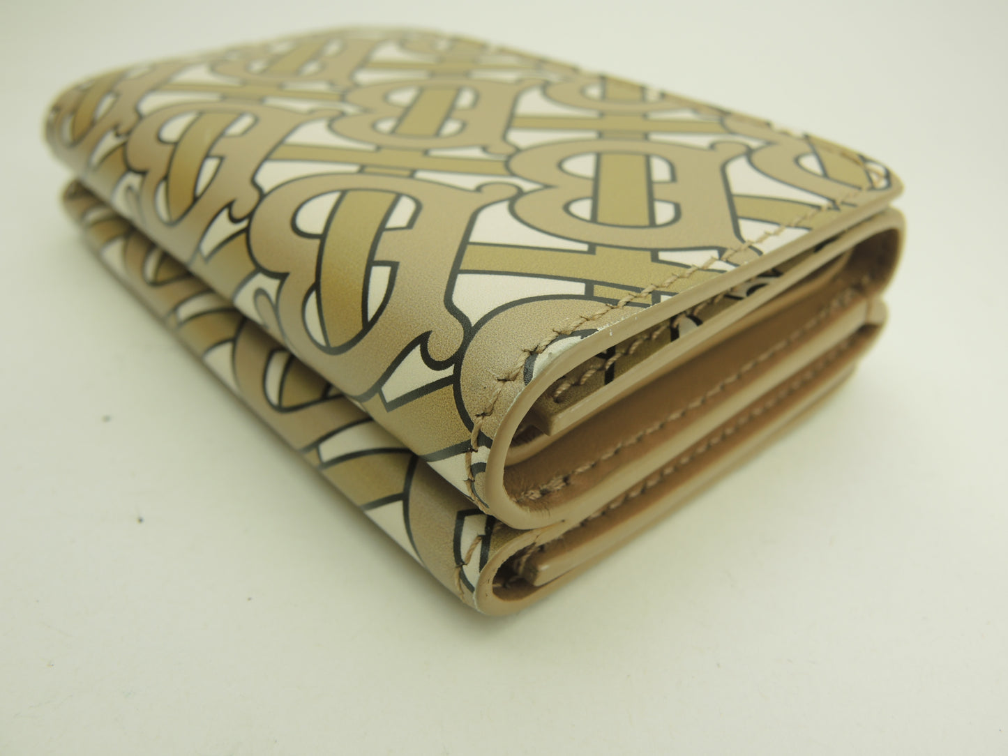 バーバリー ミニウォレット TB柄 レザー/ベージュ 3折財布 スモールウォレット@ITALBSRL239CAL