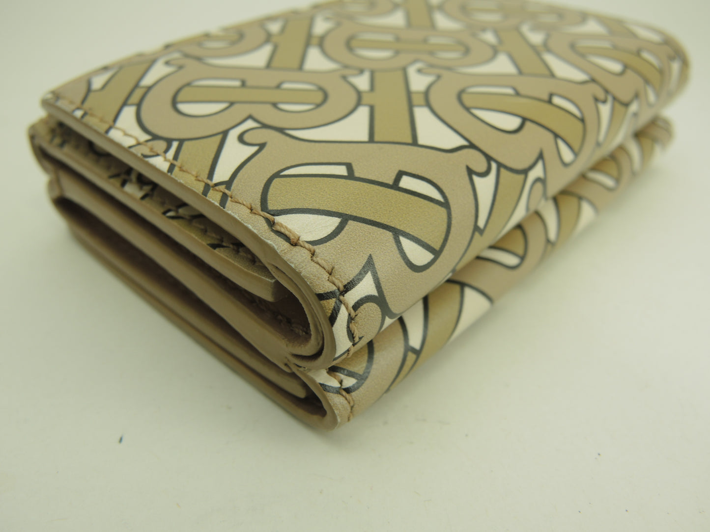 バーバリー ミニウォレット TB柄 レザー/ベージュ 3折財布 スモールウォレット@ITALBSRL239CAL