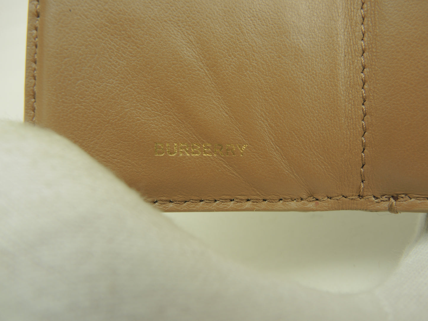 バーバリー ミニウォレット TB柄 レザー/ベージュ 3折財布 スモールウォレット@ITALBSRL239CAL