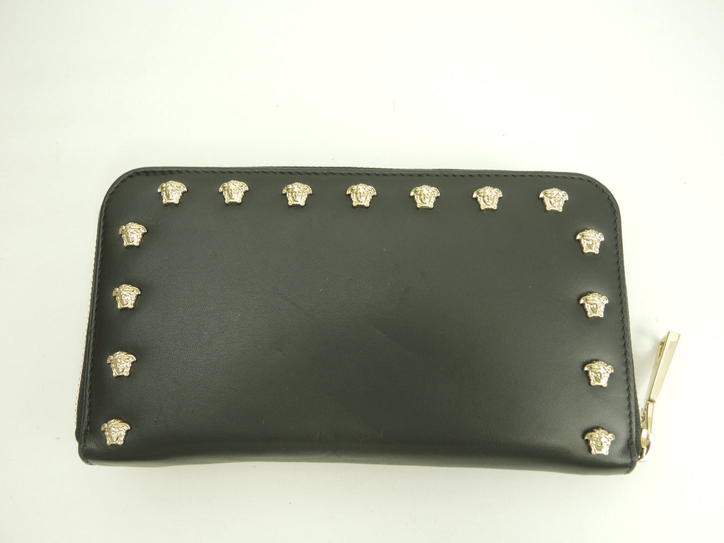 ヴェルサーチ ロングウォレット メドゥーサ レザー黒 ラウンドジップ長財布 美品@ 14