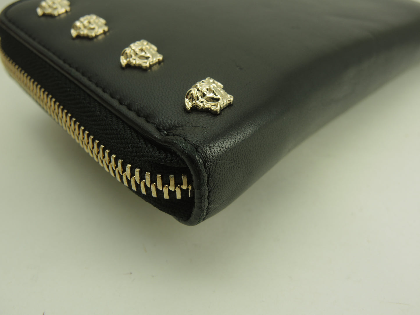 ヴェルサーチ ロングウォレット メドゥーサ レザー黒 ラウンドジップ長財布 美品@ 14