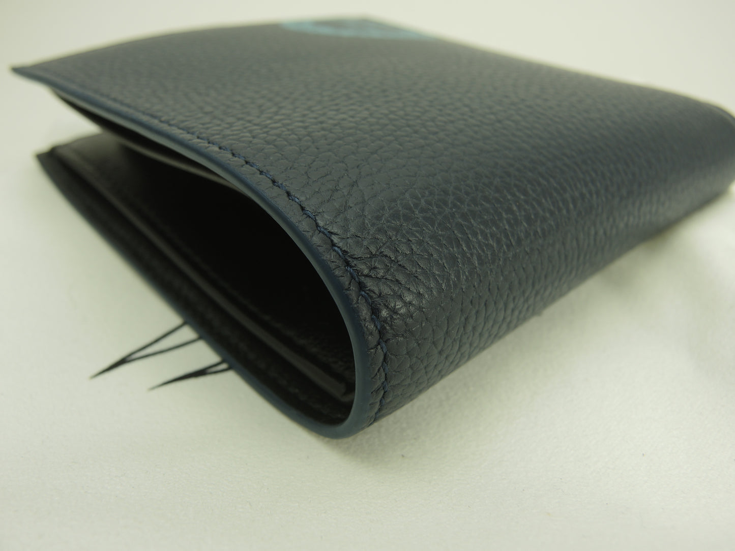 ブルガリxフラグメント コンパクトウォレット レザー紺 2つ折財布 未使用@ 5