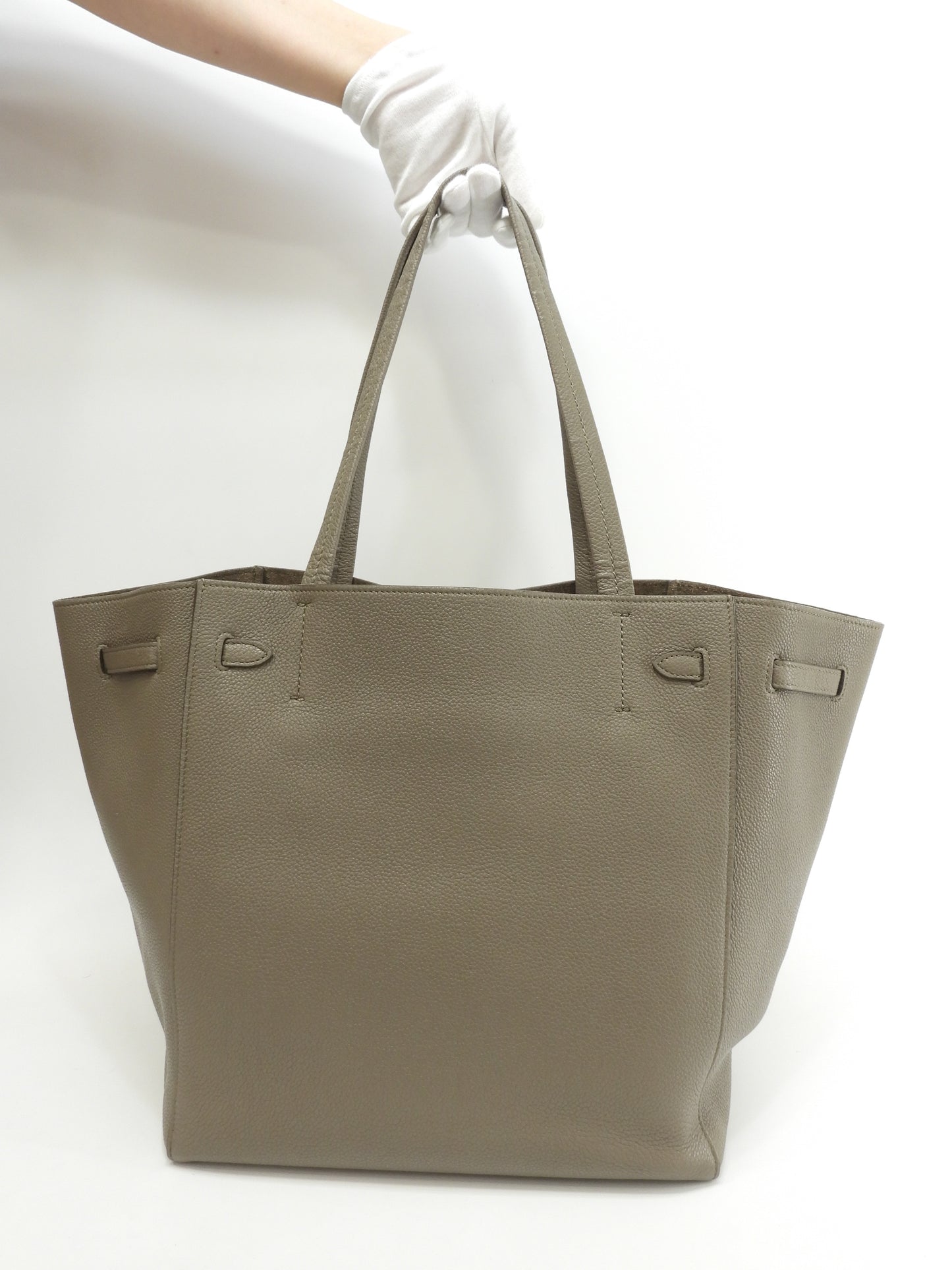 セリーヌ カバファントム スモール レザー灰 トートバッグ ショッピングバッグ 美品@ 34
