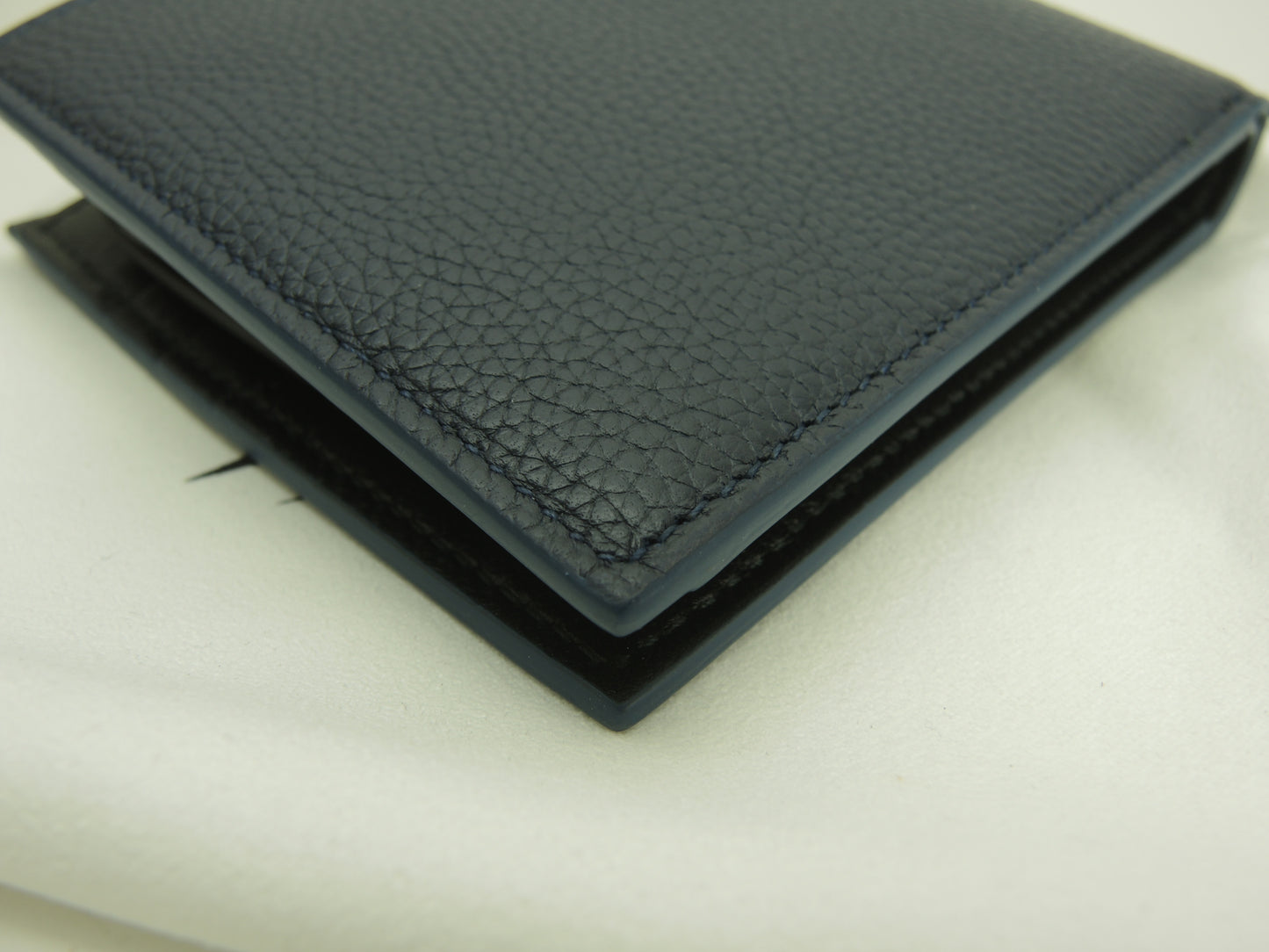 ブルガリxフラグメント コンパクトウォレット レザー紺 2つ折財布 未使用@ 5