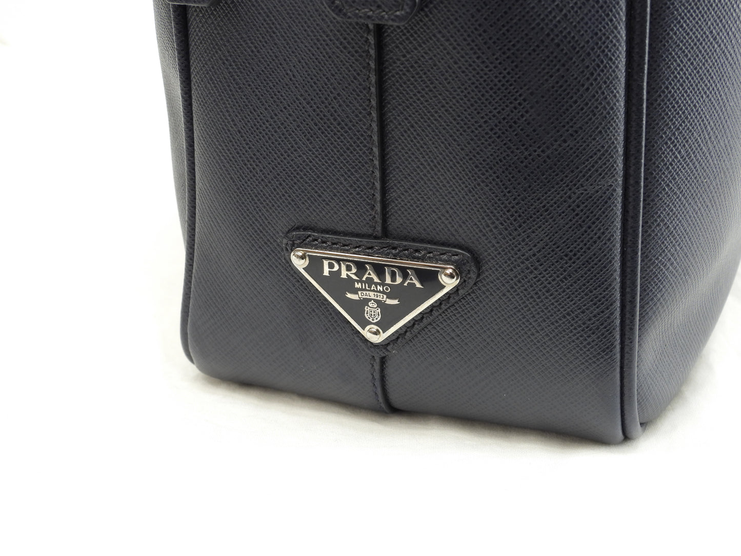 プラダ ブリーフケース ダブルファスナー サフィアーノ紺 書類カバン ドキュメントケース@7