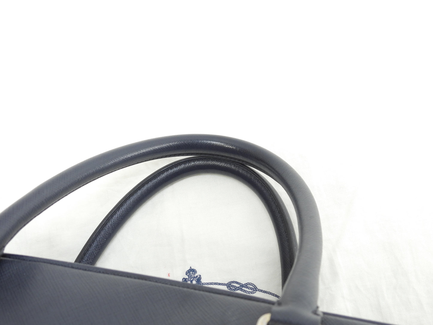 プラダ ブリーフケース ダブルファスナー サフィアーノ紺 書類カバン ドキュメントケース@7