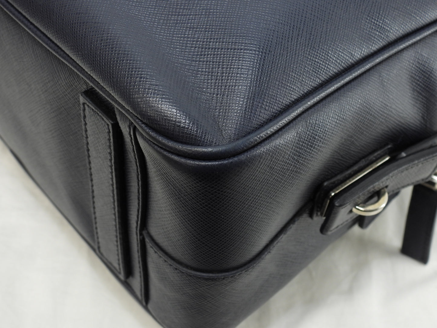 プラダ ブリーフケース ダブルファスナー サフィアーノ紺 書類カバン ドキュメントケース@7