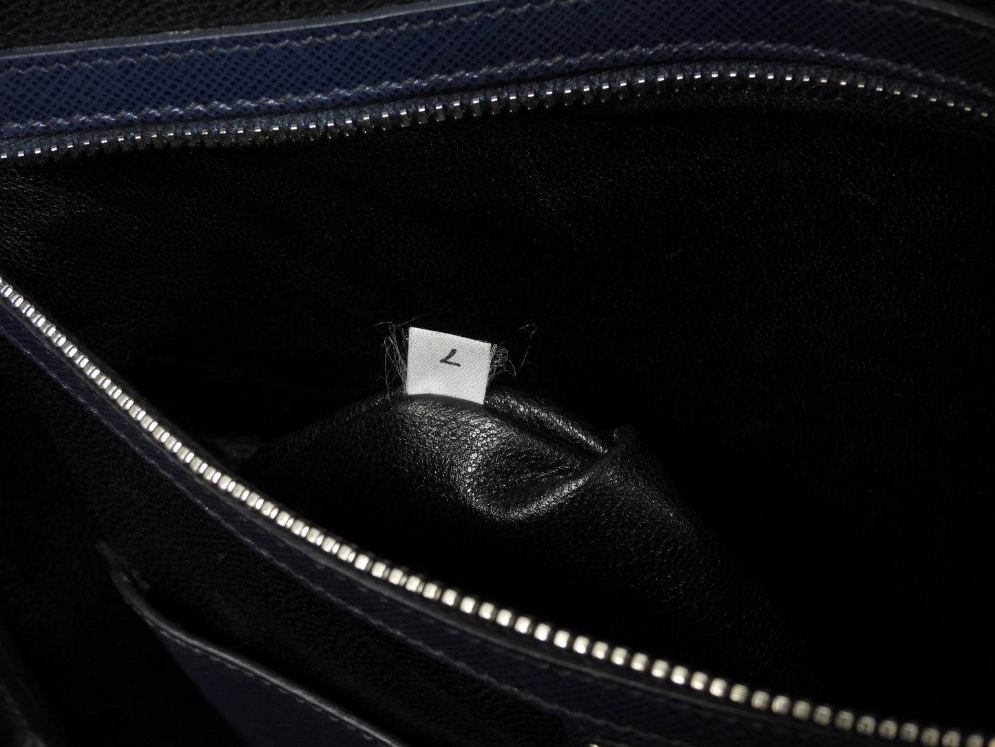 プラダ ブリーフケース ダブルファスナー サフィアーノ紺 書類カバン ドキュメントケース@7