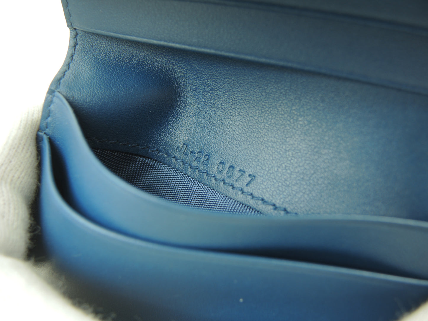 サルヴァトーレフェラガモ ミニウォレット ガンチーニ コットン/レザー青 財布 未使用@JL-220877