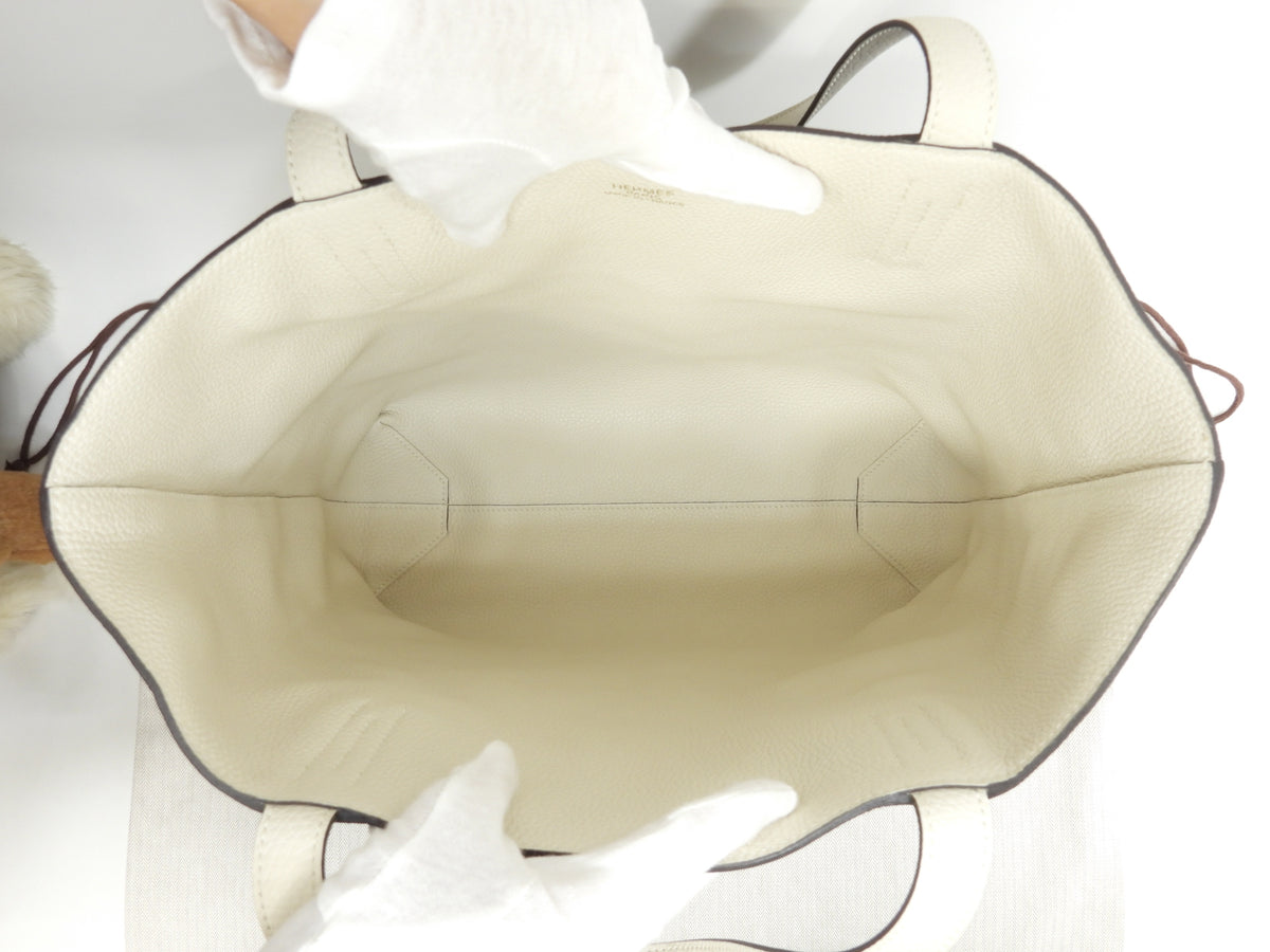 エルメス ドゥブルサンス45 トリヨンクレマンス エタン/クレ トート ショルダーバッグ 極美品@C 8