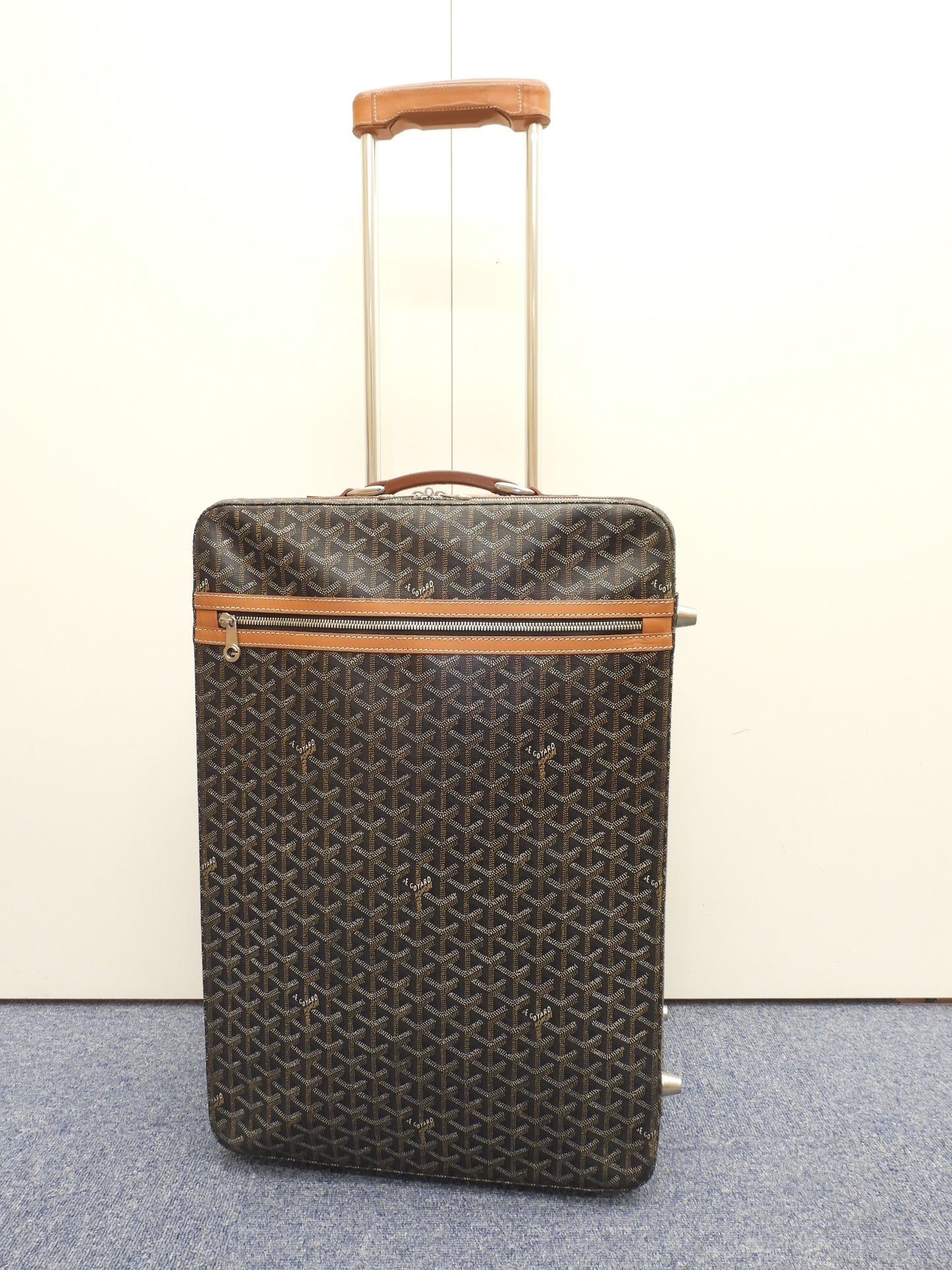 ゴヤール トロレ ヘリンボーン 黒茶 トロリーバッグ 旅行用キャリーバッグ@ 1