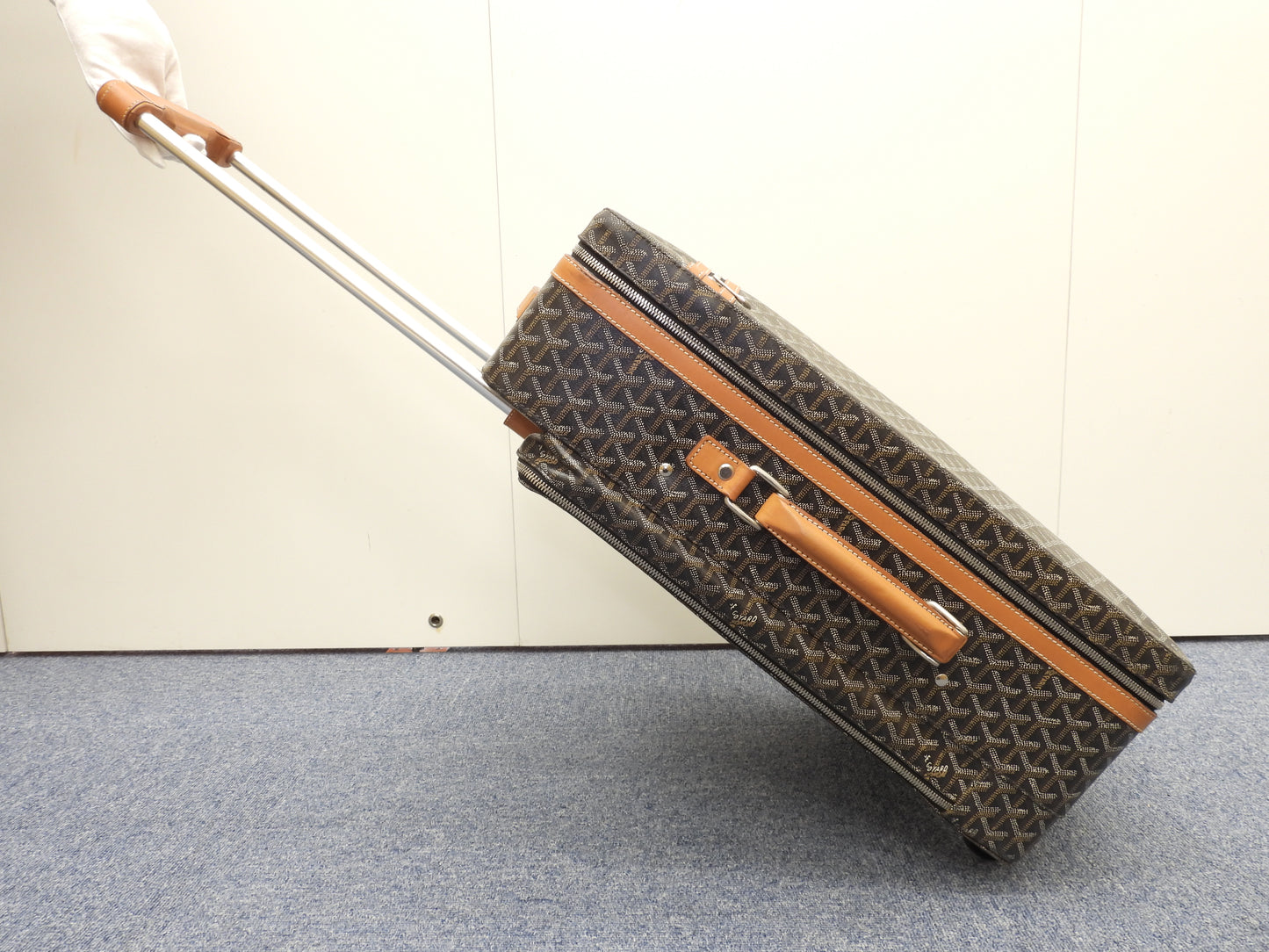 ゴヤール トロレ ヘリンボーン 黒茶 トロリーバッグ 旅行用キャリーバッグ@ 1