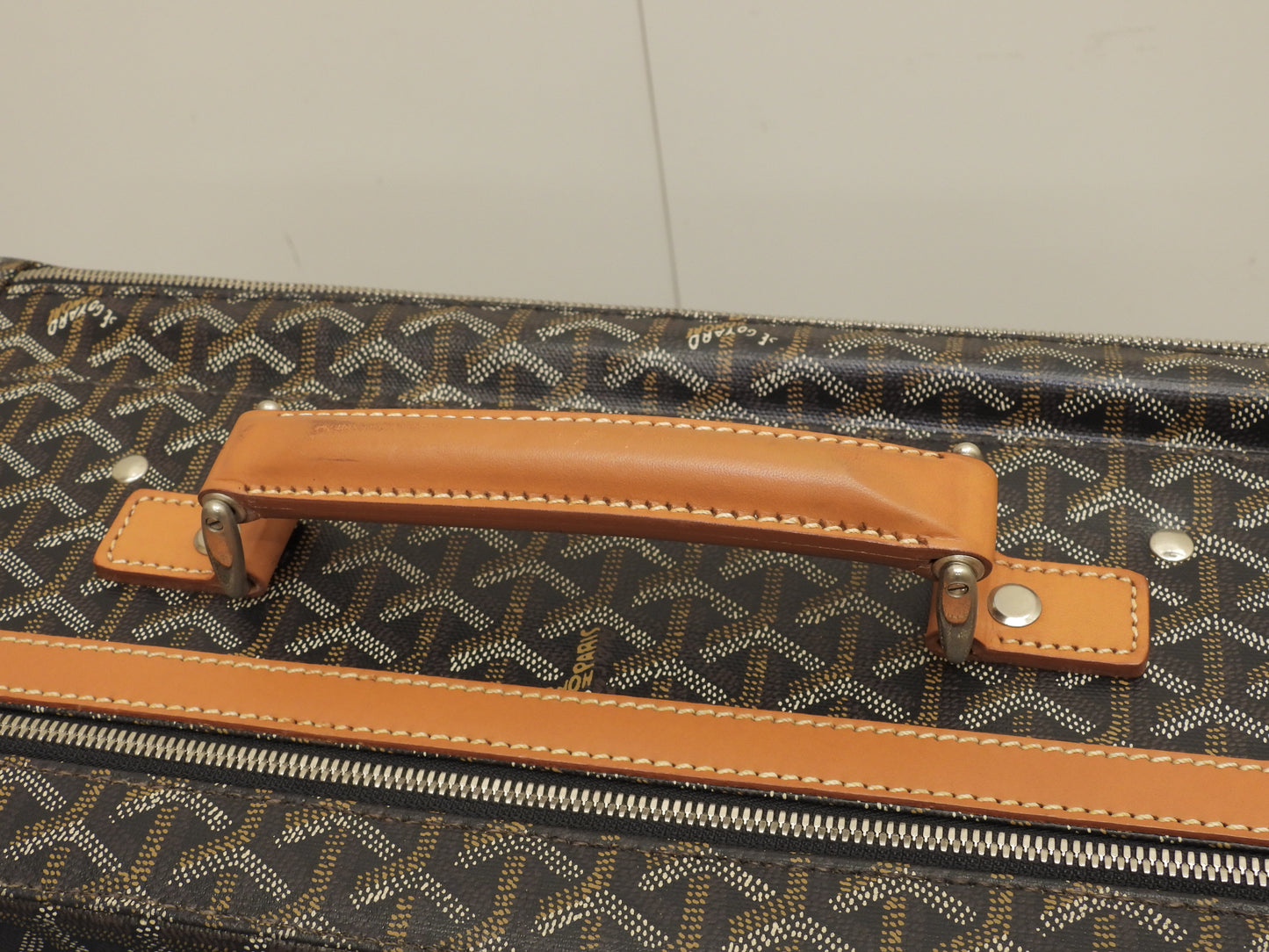 ゴヤール トロレ ヘリンボーン 黒茶 トロリーバッグ 旅行用キャリーバッグ@ 1