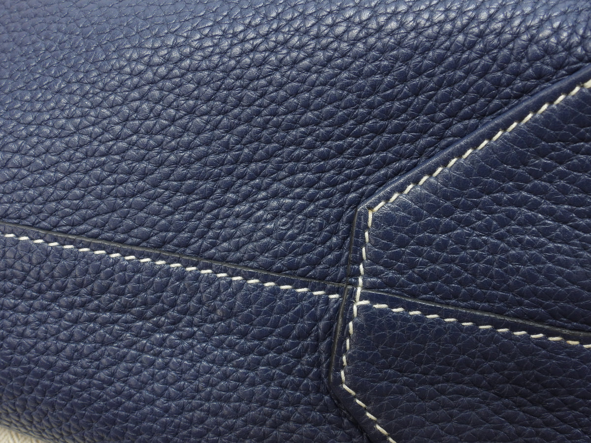 エルメス ドゥブルサンス45 トリヨンクレマンス 濃青紫 メンズトートバッグ 美品@□R 7