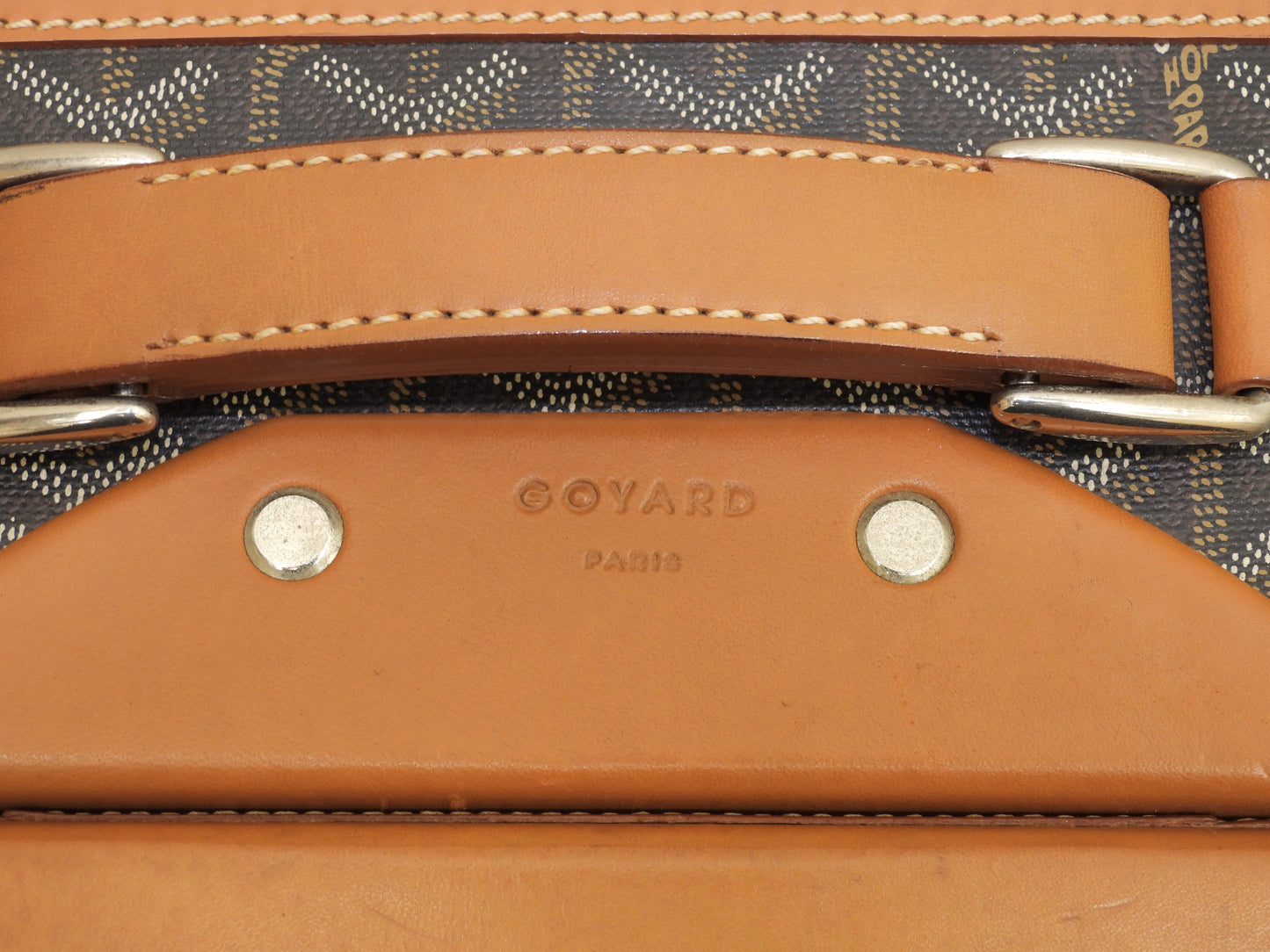 ゴヤール トロレ ヘリンボーン 黒茶 トロリーバッグ 旅行用キャリーバッグ@ 1