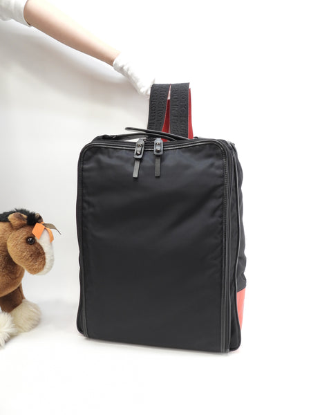 クリスチャンルブタン バックパック HOP’N’ZIP ナイロン黒 リュック中 スタッズ@ 1