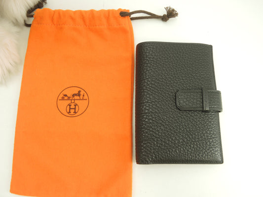 エルメス ジュラ トゴ 黒 コンパクトウォレット 2つ折り財布 レア 極美品@□D 7