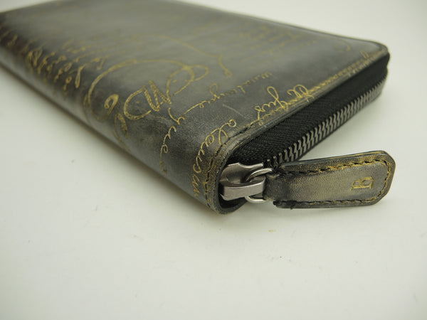 ベルルッティ イタウバ カリグラフィ 酷く 長財布 ネイビー KK710 