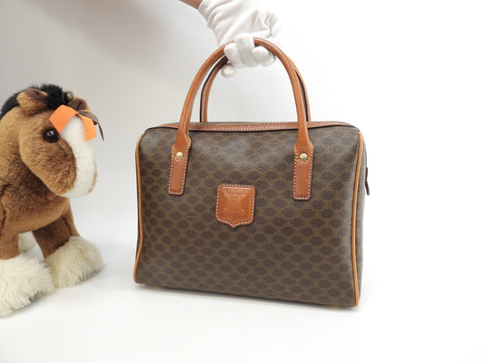 Celine Handbag 26 Macadam Triomphe Leather Brown Speedy @M11 4