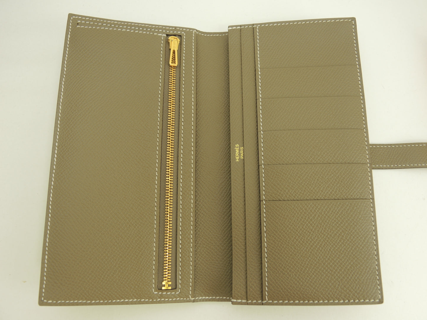 エルメス ベアンスフレ エプソン エトープ まち付2折長財布 ロングウォレット 未使用@Y 6