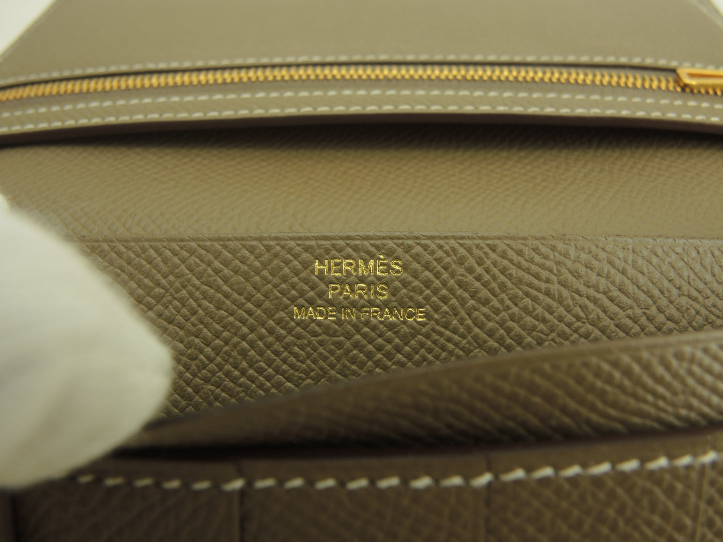 エルメス ベアンスフレ エプソン エトープ まち付2折長財布 ロングウォレット 未使用@Y 6