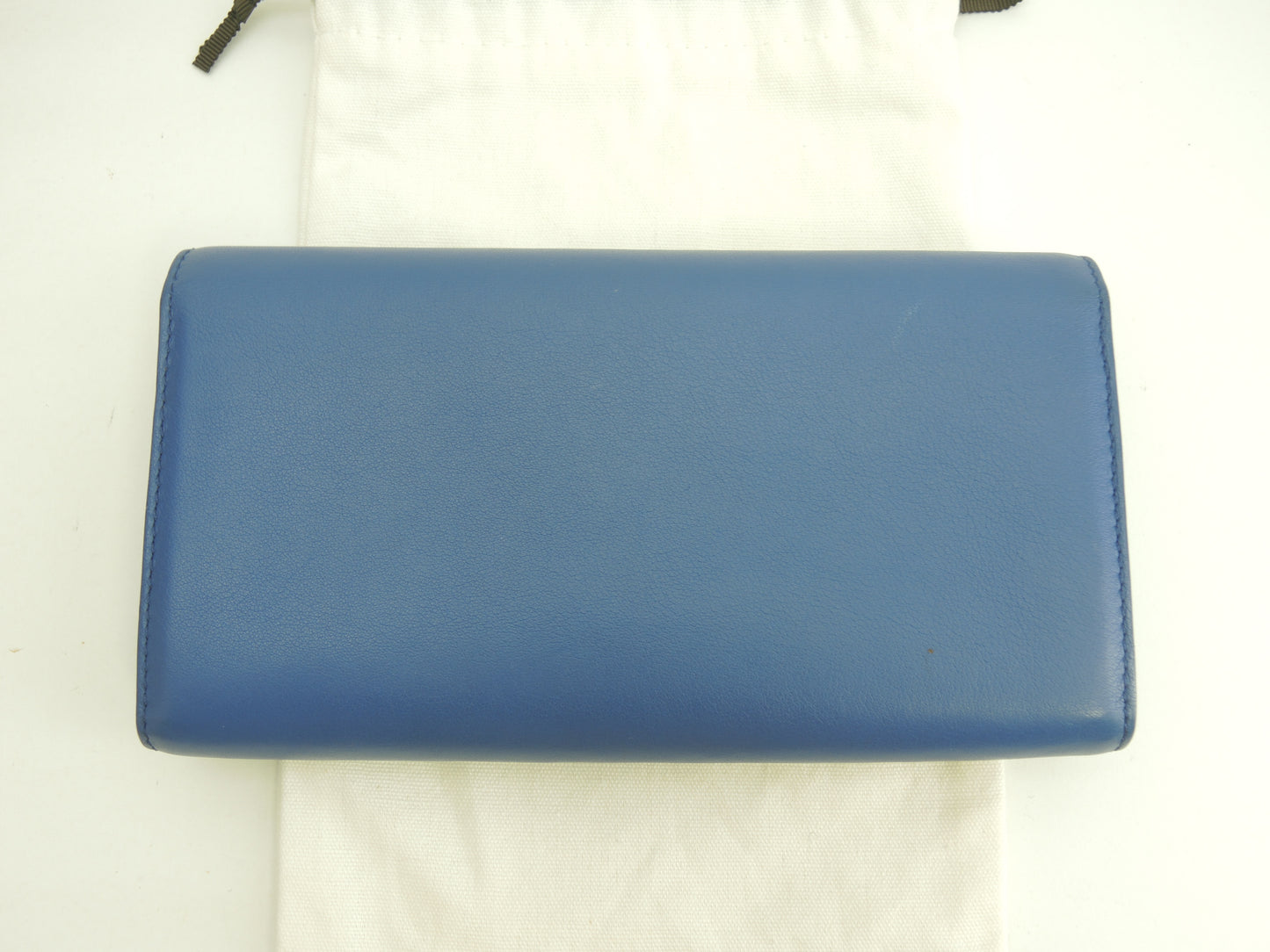 デルボー 2折長財布 マダム レザー青 エイ革付 美品@ 1