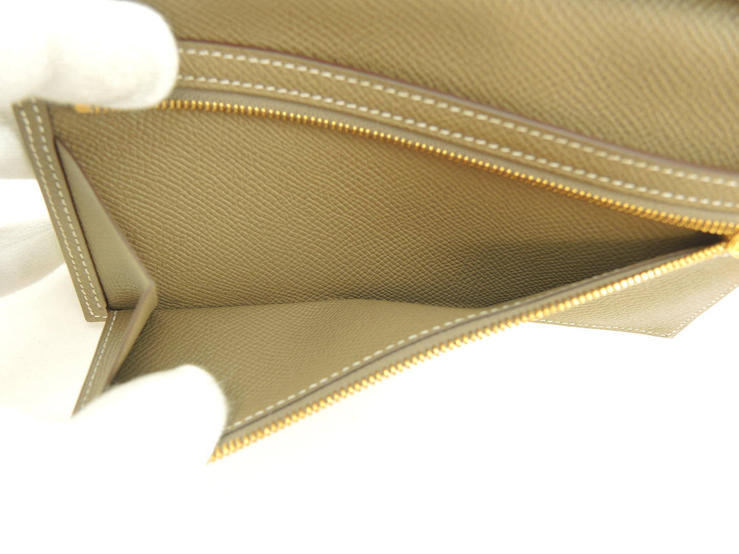 エルメス ベアンスフレ エプソン エトープ まち付2折長財布 ロングウォレット 未使用@Y 6