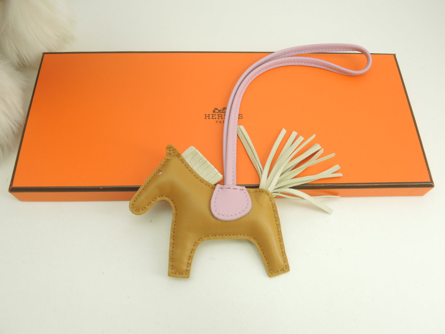 エルメス ロデオPM アニューミロ 茶ピンク白 バッグチャーム 新品@Z 26