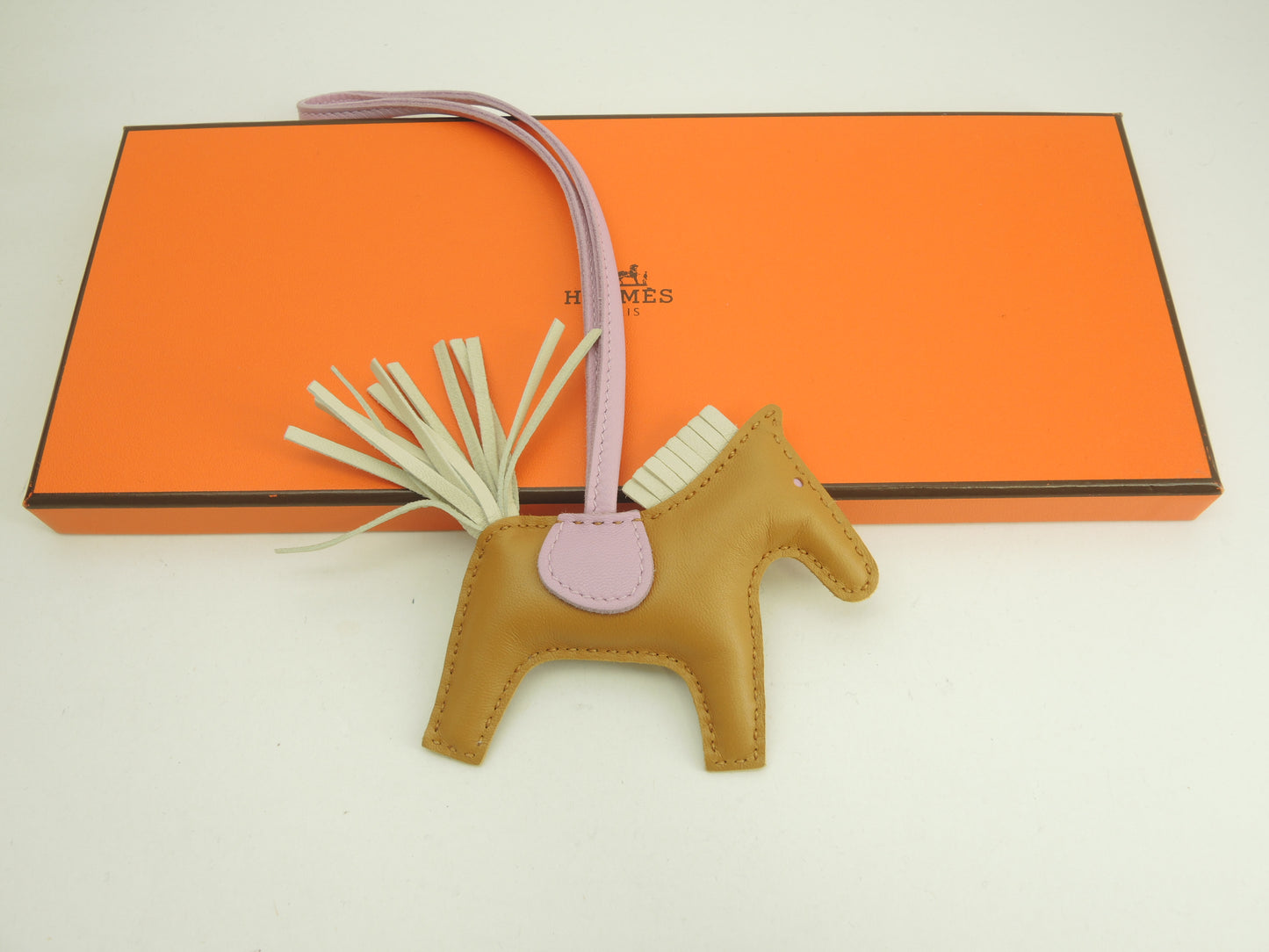 エルメス ロデオPM アニューミロ 茶ピンク白 バッグチャーム 新品@Z 26