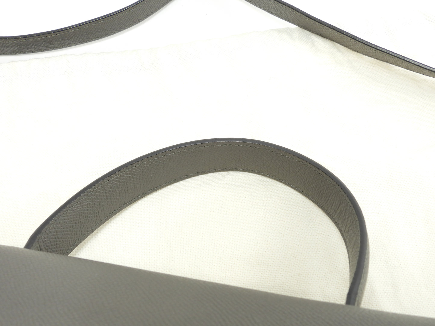 セリーヌ ベルトバッグマイクロ 型押レザー 灰 ポシェット s付ハンドバッグ美品@S-MP-0147