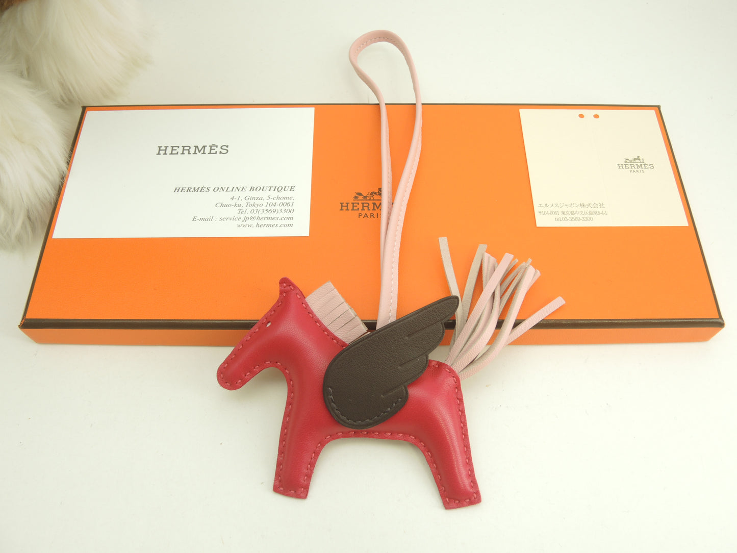 エルメス ロデオPMペガサス アニューミロ ピンク焦茶 バッグチャーム 新品@U 13