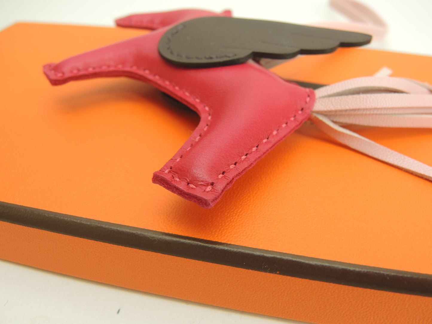 エルメス ロデオPMペガサス アニューミロ ピンク焦茶 バッグチャーム 新品@U 13