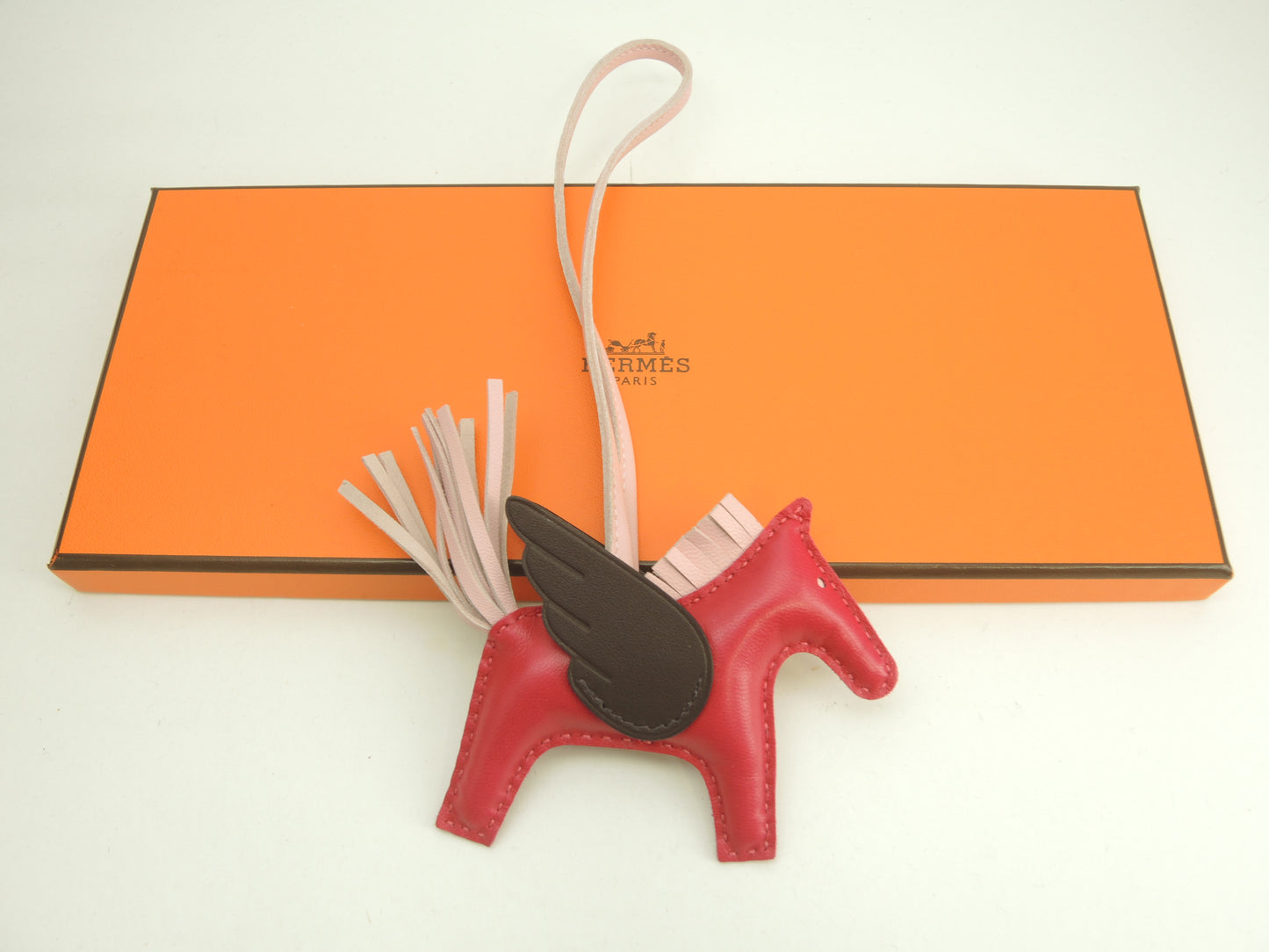 エルメス ロデオPMペガサス アニューミロ ピンク焦茶 バッグチャーム 新品@U 13