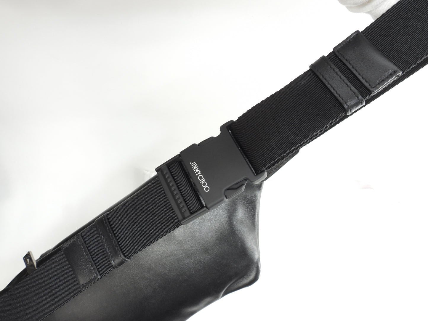 ジミーチュウ フィンズリー 黒星スタッズ レザー黒 ボディバッグ ウエストバッグ 極美品@SYX6RK