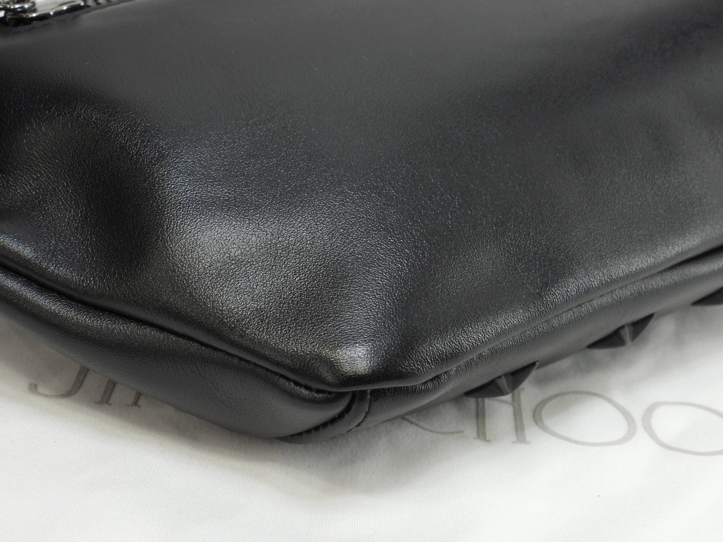 ジミーチュウ フィンズリー 黒星スタッズ レザー黒 ボディバッグ ウエストバッグ 極美品@SYX6RK