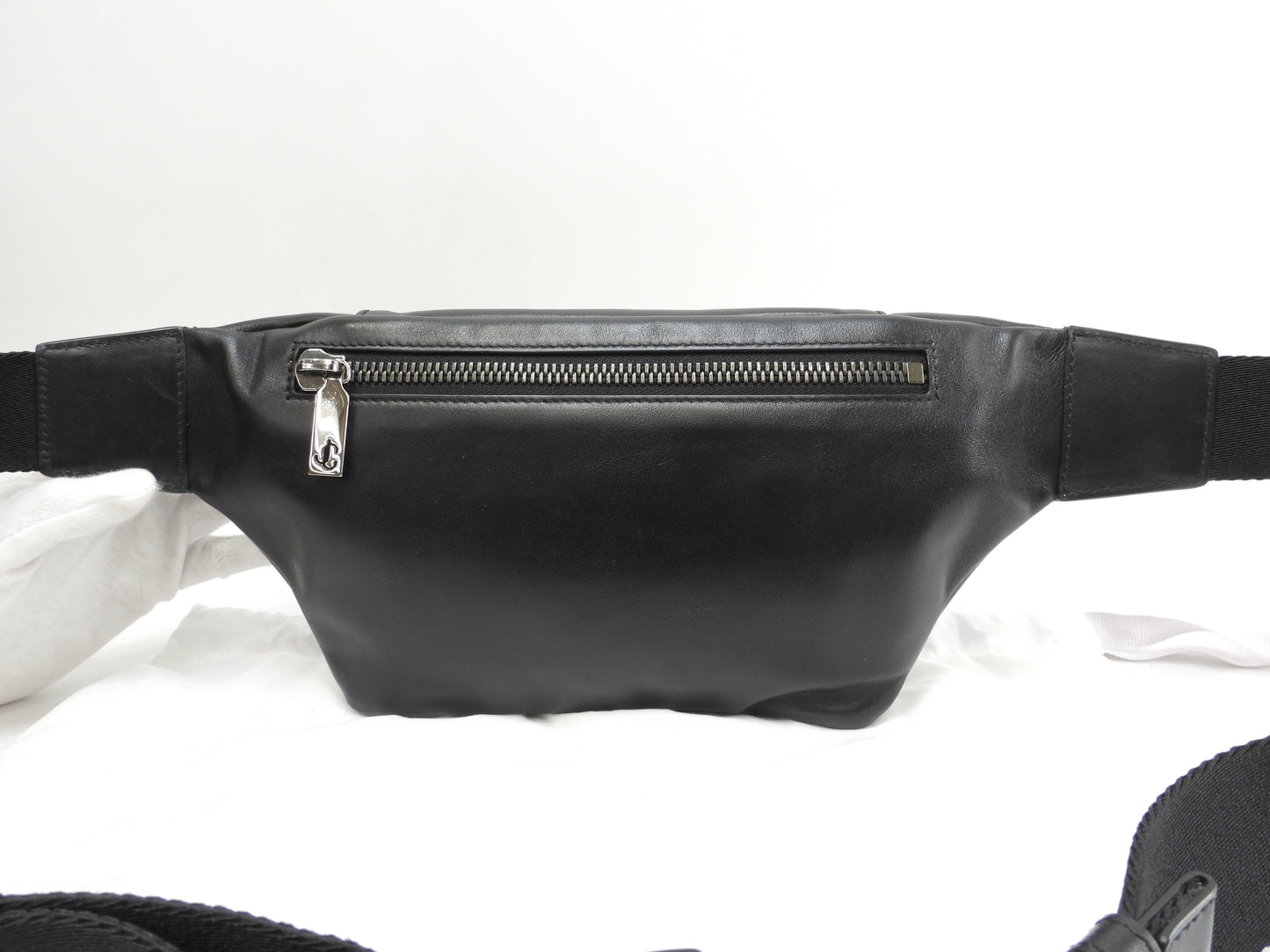 ジミーチュウ フィンズリー 黒星スタッズ レザー黒 ボディバッグ ウエストバッグ 極美品@SYX6RK