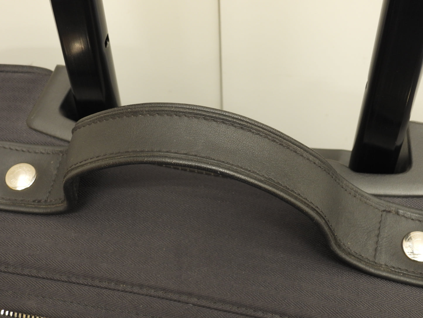 エルメス キャリーバッグ アカプルコ ナイロン黒革 トロリーバッグ 旅行用 美品@ 5