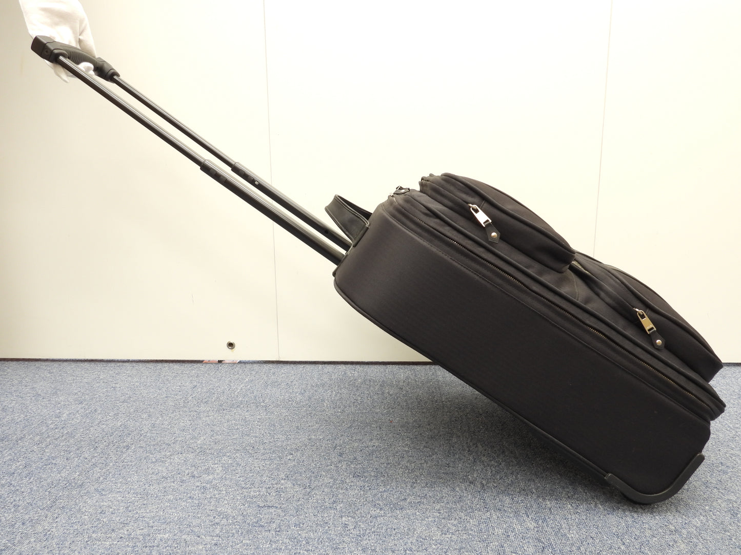 エルメス キャリーバッグ アカプルコ ナイロン黒革 トロリーバッグ 旅行用 美品@ 5