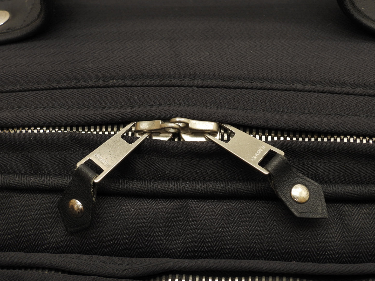 エルメス キャリーバッグ アカプルコ ナイロン黒革 トロリーバッグ 旅行用 美品@ 5