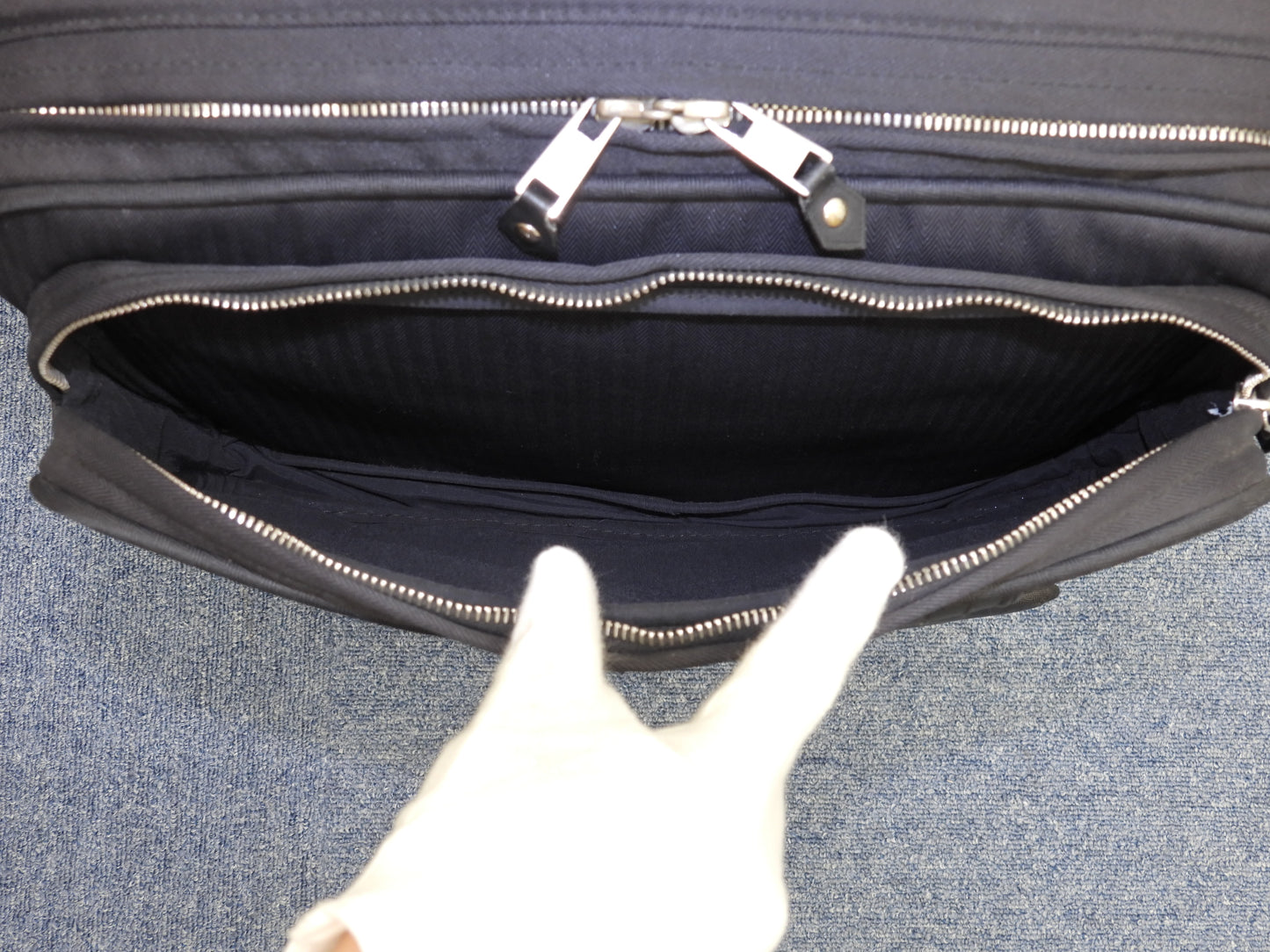 エルメス キャリーバッグ アカプルコ ナイロン黒革 トロリーバッグ 旅行用 美品@ 5