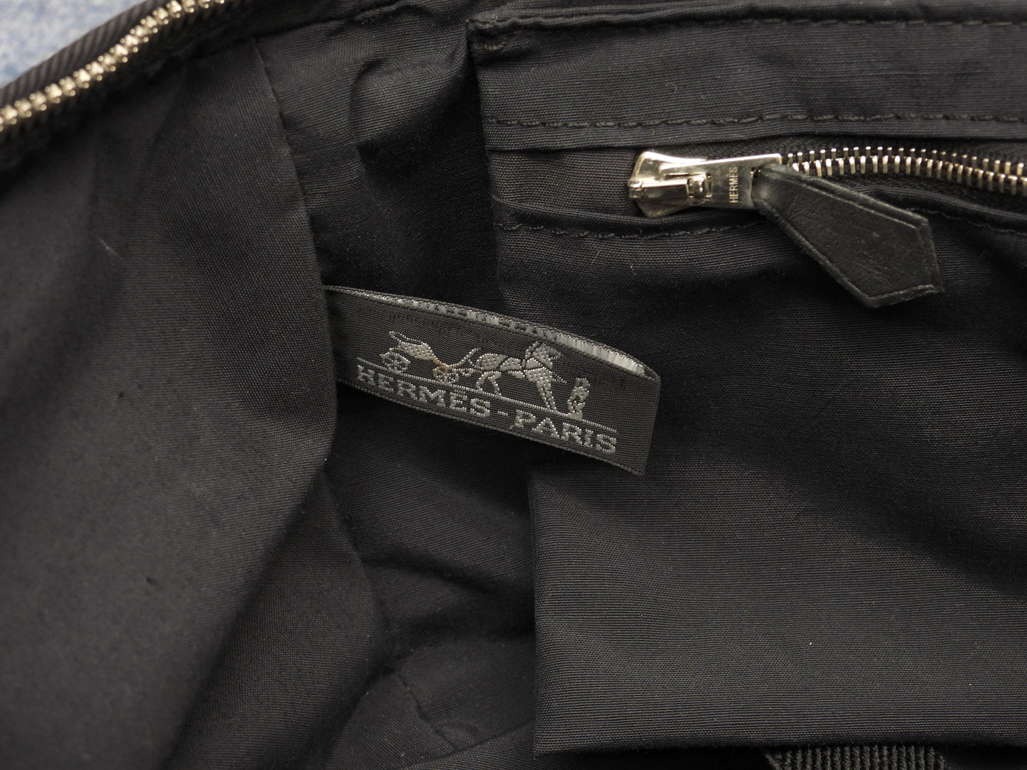 エルメス キャリーバッグ アカプルコ ナイロン黒革 トロリーバッグ 旅行用 美品@ 5