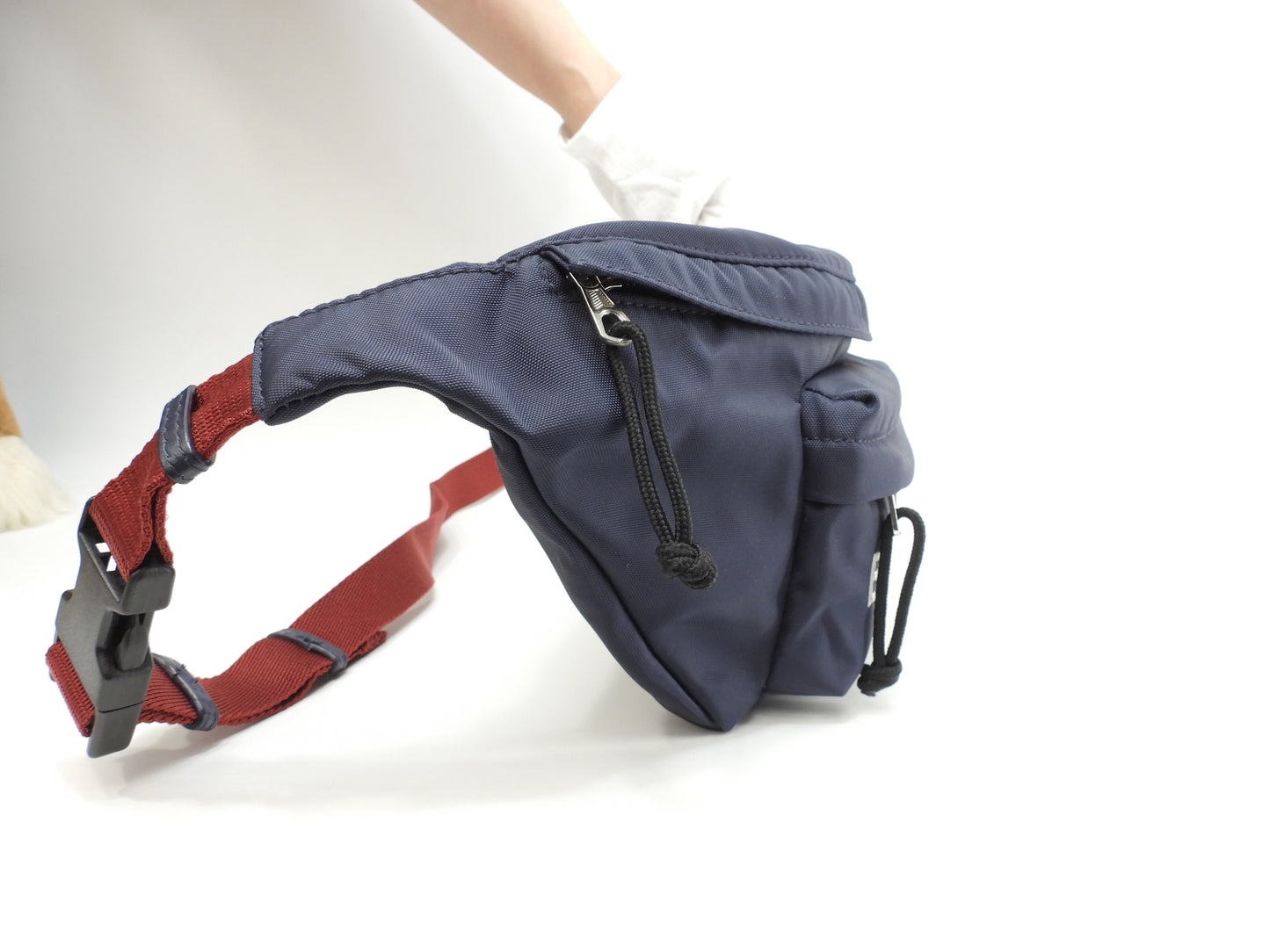 バレンシアガ ベルトバッグ エブリデイ ナイロン紺赤 クロスボディバッグ 極美品@ 49