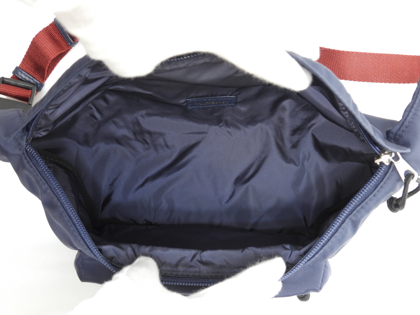バレンシアガ ベルトバッグ エブリデイ ナイロン紺赤 クロスボディバッグ 極美品@ 49