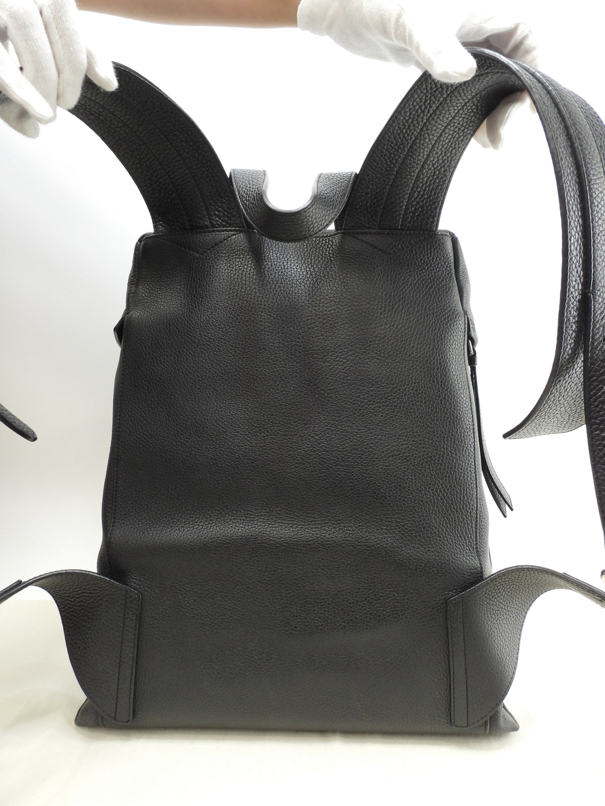 ロエベ Tバックパック 型押レザー黒 メンズリュックサック 極美品@051706