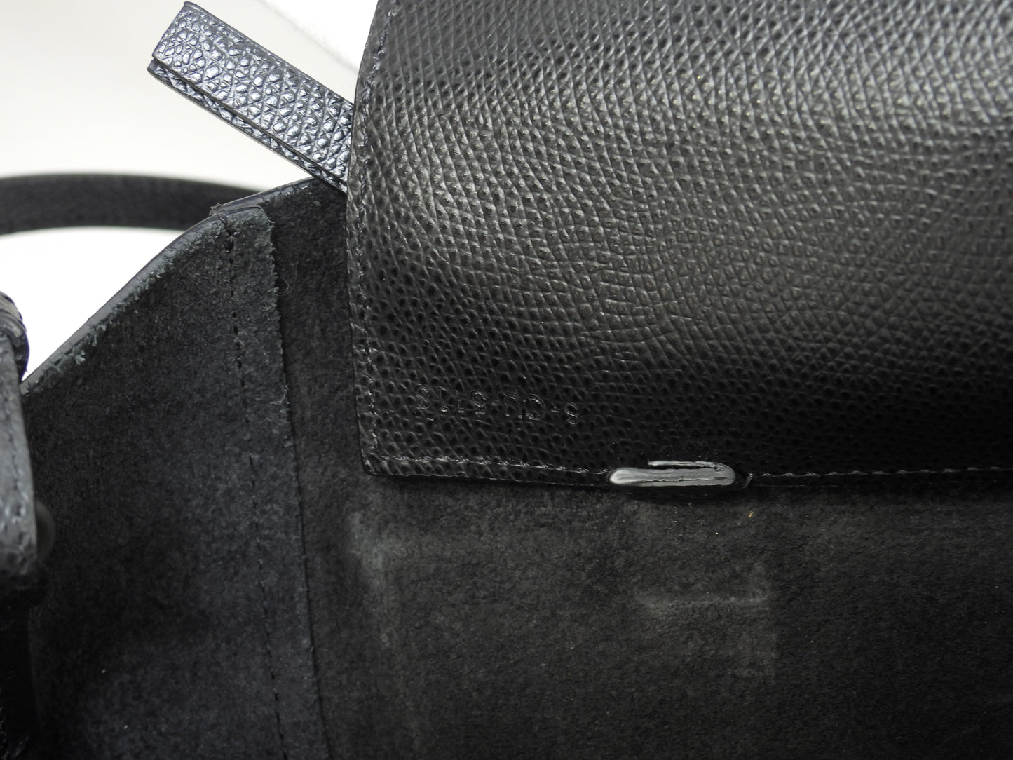 セリーヌ ヴァーティカルカバ スモール レザー黒 ポシェット ハンドバッグ トートバッグ@S-CU-5118