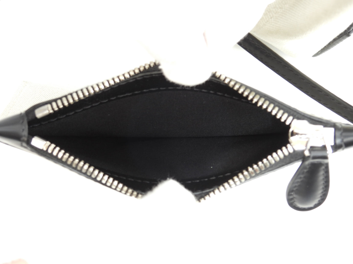 バレンシアガ ネイビーカバXS コットン/レザー 白黒 ポシェット ミニハンドバッグ@ 62